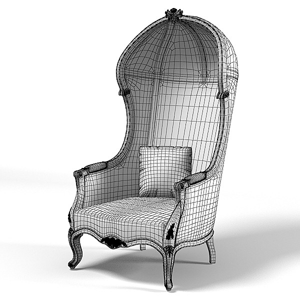 enzo armchair modani 3d model - Enzo Armchair Modani french porters high tall armchair by archstyle
